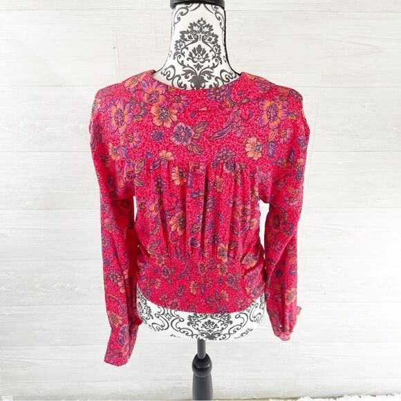 Free People I Got You Printed Floral Ruched Crop Top - Picture 8 of 11